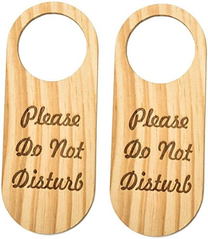 Miracase Do Not Disturb Door Signs | 2-Pack High Quality Pinewood | Suitable for DIY Drawing