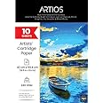 ARTIOS Mixed Media Cartridge Paper A2 240 GSM - 10 Drawing Sheets for Artists, Ideal for Charcoal, Graphite, Acrylic, Watercolor, Gouache, Ink, & Other Mixed Media