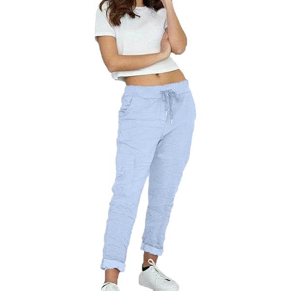 Pantalon Femme Gunext Italie - Taille Haute 4 Gris Bleu - Occasion Très Bon État