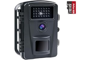 COOLIFE Cámara de Caza 16MP 1080P HD Cámara de Caza Nocturna 940nm sin Brillo IR LED 0.2s de Velocidad de Impermeable IP66 Cámara de Vigilancia Trail con Tarjeta 32G (Negro 16mp)
