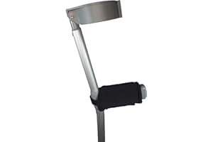 COMFY CRUTCH COVERS Fleece Crutch Handle Covers - 2 Pack - Soft Foam Padding for Comfort & Grip | Fits UK Standard Crutches | Washable, Snug Hook and Loop Fastening – Prevent Hand Soreness & Blisters - Black