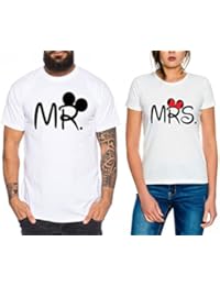 Mr Mrs Partnerlook camiseta de los pares dulce para parejas como regalos