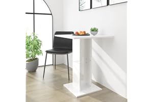 WIFESE 60x60x75 cm Bistrotisch Kleiner Tisch Stehtisch KüChentisch Stehtische Bartisch KüChe Bistrotisch KüCheninsel Kleiner Esstisch Wandtisch Stehtisch Outdoor Hochglanz-Weiß Holzwerkstoff