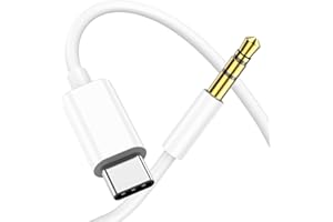 Avigers Câble USB C vers Jack, USB C vers Auxiliaire Prise Jack 3,5mm, USB C 3.5mm Câble Compatible avec iPhone 16/15, Galaxy S23/S22/S21 Ultra, Écouteurs, Audio Maison, Voiture