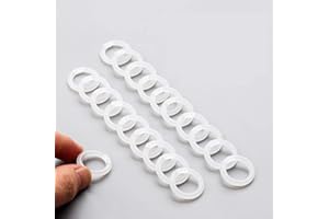 JKGHK 100 pièces Anneaux en Plastique à Feuilles Mobiles, Anneaux de Reliure Multicolores pour Le Bureau à Domicile de l'école,Blanc,15mm