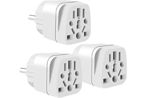 JIUGGLAD 3Pcs Adapter Reisestecker, Adapter usa Deutschland Stecker zum Anschluss Ausländischer Geräte UK to EU Adapter, wie USA, China, Italien, Schweiz, Japan, Kanada, Mexiko Weißem