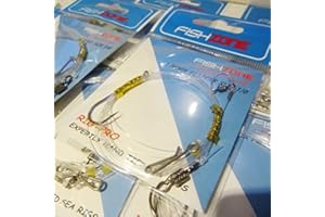FISHZONE RIG PRO SERIES - Value 10 Packs of Single Type Commercial Quality FLAPPER Ready Tied Rigs - Ideal for Sea and Shore Fishing (1, 2 and 3 hooks available)