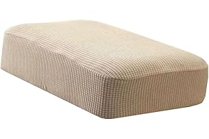 ZZDZW Stool Covers Rectangle,Stretch Rectangle Bar Stool Covers Corduroy Jacquard Vanity Stool Cover Washable Counter Stool Covers Bar Stool Seat Covers Saddle Seat Cover With Elastic Bands ( Color : Khaki