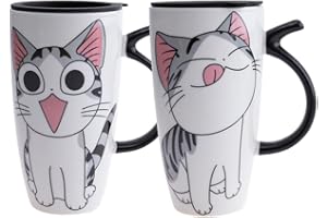 lachineuse DUO MUGS GEANTS HAPPY ET LUCKY CAT - Design Chat Kawaii