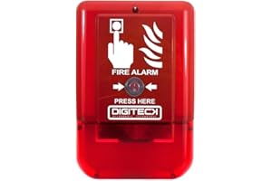 DIGITECK Plug & Play Site Alert Battery Operated Interlinkable Fire Alarm System LED Strobe Sound Weatherproof Outdoor Indoor for Building, Home, Office