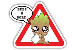 IBEX STICKER Autocollant Bébé à Bord | Bébé Groot | Sticker sécurité Enfant | Dimension : 17 cm