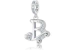 TIZU Letter Charms for Pandora Bracelets Silver Alphabet Initial Charms Bead Pendant Jewelry Gift for Women Girls