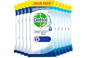 Dettol Toallitas de limpieza de superficies a granel, paquete múltiple de 72 x 10, total de 720 toallitas