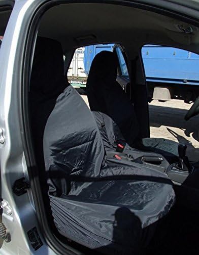 2 x Front Black Workshop Covers Waterproof Seat Protector Cover Polyester