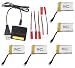 Produktbild Holy Stone 5 x 3.7V 650mAh 25C Lipo Wiederaufladbare Batterie mehr 45 Minuten Flugzeit für X5 , X5C , X5SC , X5SW M68R und Cheerson CX-30W RC Quad , mit 5-In-1 Max 2.5A Eingangsstrom Schnell - Multi - Batterieladegerät