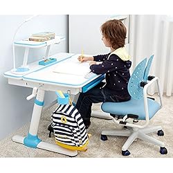 Study Right 1 mètre,la hauteur réglable Table d'étude pour les enfants, jeunesse et adultes,Tilt-capable de bureau,tiroir coulissant, conviennent à l'âge de 6+. Modèle: E501(bureau + étagère)