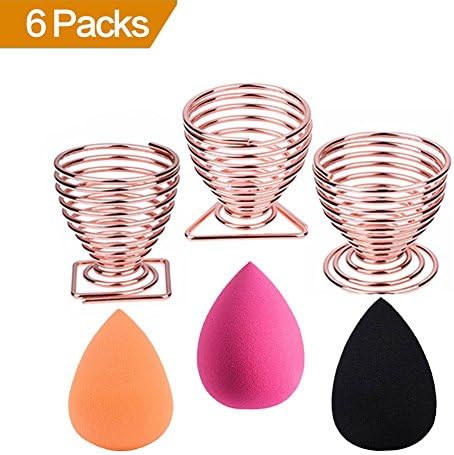 Beauty Sponge Holder, 3 Pack Makeup Sponges Stand With 3 Pack Powder Puff Sponges