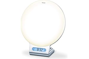 Beurer WL75 Wake-Up Light Alarm Clock | Wake Naturally to a Simulated Sunrise | Relax with a Simulated Sunset | Mood Light and Reading Light Function | Radio Alarm | Pre-Set Wake/Sleep melodies