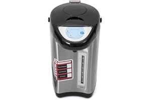 SENDERPICK Dispensador de agua de 4 litros – Dispensador de agua caliente de acero inoxidable, hervidor de agua, termo, tetera Thermopot, dispensador de agua caliente (negro)