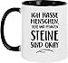 Produktbild EZYshirt® Ich hasse Menschen Tiere und Pflanzen Steine sind Ok Kaffeetasse Kaffeebecher