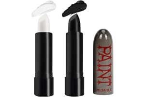 Cadimus Pittura Facciale,2 pcs Face Paint Sticks Bianco Nero,Pittura per il Viso Halloween,Trucco Bianco Nero per Viso,Adatto per Halloween, Carnevale, Spettacoli Teatrali, Cosplay,Body Painting