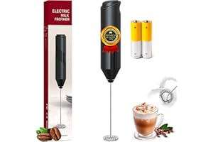 Espumador de Leche Eléctrico, Funciona con dos Pilas AA (incluidas), Batidora Leche Espuma Manual hecho de Acero Inoxidable, 
