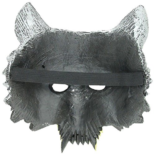 Pixnor Kopf-Maske für Cosplay Wolf Halloween grau zu maskieren - 3