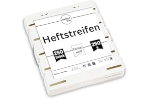 perfect line Lot de 250 bandes de reliure blanches en plastique recyclable, fabriquées en Allemagne (1 x 250 pièces)