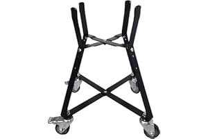 Quantfire Kamado Joe Junior 13.5" Grill Stand, Rolling Cart with Locking Caster Wheels, Powder Coated Steel, Black