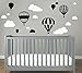 Produktbild Heißluftballon mit WOLKEN SET 20 teilig Wandtattoo Wandaufkleber Sticker Aufkleber Wand Himmel Baby (Schwarz)
