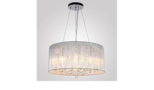 Aiwen Wiredrawing Crystal Chandelier 4 Lights Drum Style Home
