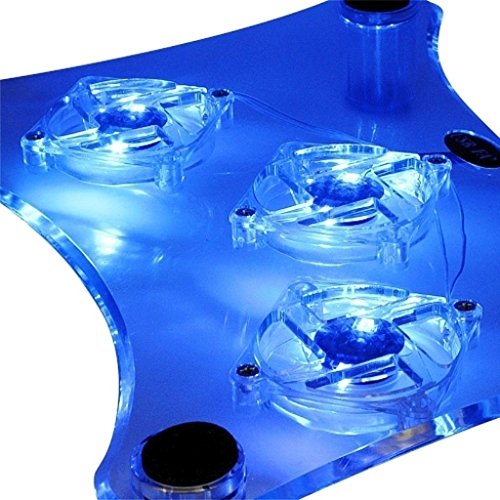 ThreeH Laptop Notebook Kühlung Pad mit 3 Lüfter & Blue LED Lichter für Apple Macbook Air/Pro/iBook Alienware HP Asus Toshiba Acer Xbox 360/PS3 /PS4/PS Slim H-UF01 - 2