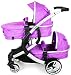 iSafe Tandem Pram me&you - Plum (Purple) + All Raincovers