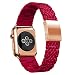Produktbild JINRU Metall Ersatz Strass Armband Ladung Uhr Bands/Strap Einstellbar Für Fit Bit Bands Kostenlos Kein Werkzeug Benötigt Wird (Geeignet Iwatch4),Rosered,38Mm