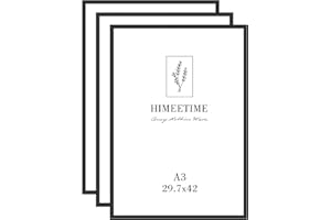 HIMEETIME Cornice a3, 29,7x42cm Cornice per Foto in Alluminio Nero con Plexiglas, Set di 3 Grandi Cornici per Poster, Adatte Alla Decorazione Delle Pareti