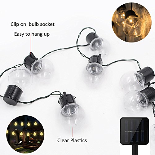 KEEDA LED Solar Kugel Lichterkette Warmweiß mit 10pcs Globe Birnen, 3.5m(15.75ft) Glühbirne Lichterketten, Solar Weihnachts Beleuchtung, Innen und Außen Deko Glühbirne,Außenbeleuchtung , Solar Garten Dekorative Lichter/ Lichterkette Beleuchtung , Weihnachten Dekoration, Wasserdicht (Warmweiß) - 6