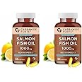 Carbamide Forte Salmon Fish Oil Omega 3 Capsule 1000 mg | 90 Softgel Capsules | EPA 180 mg & DHA 120 mg | Supports Heart, Joints, Bones & Skin (Pack of 2)