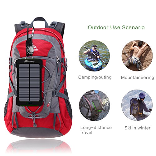 Hiluckey Caricabatterie Portatile 10000mAh Dual USB Batteria Esterna Ricarica Rapida - Solare Power Bank LED Torcia periPhone 6/7plus iPad,Samsung, Huawei, Asus, HTC smartphone Android, ( Impermeabile Antiurto )