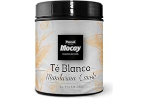 Caffé Mocay – Infusión, Té Blanco, Mandarina Canela- Pack 2 Latas de 20 Pirámides – 40 Pirámides Compostables