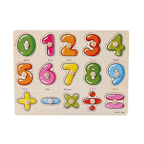 iHENGH Educational Toys For 3 Year Old And Up Children ,Boys Girls Gifts Unusual Jigsaw Puzzles For Kids, Wooden Number Lette Puzzle Jigsaw Early Learning Baby Kids Educational Toys