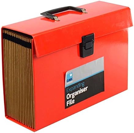 Large 18 Pocket A4 Expanding File Organiser A4 Document Paper Folder 3 Colours. (Red)