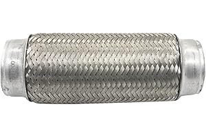 Soffietto Scarico a Doppia Treccia,MoreChioce 76MM Tubo Flessibile di Scarico per Impieghi Gravosi Acciaio Inossidabile Tubo Ondulato Tubo di Scarico per Autoveicoli Tubo Flessibile Scarico Marmitta