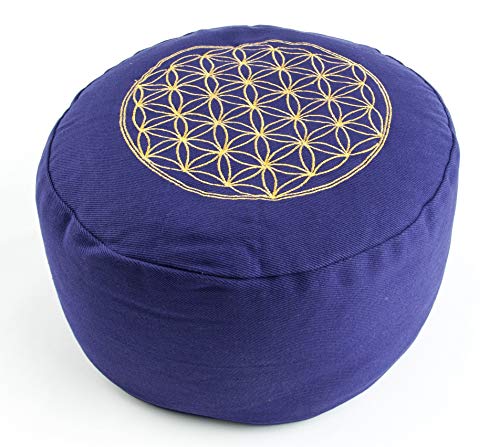 Berk YO-21-OR - Cojín de meditación, diseño con símbolo de la Flor de la Vida, Color Morado