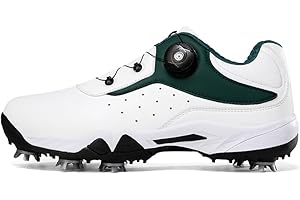 Xuanke Golfschuhe Herren Spikes Wasserdicht Atmungsaktive Turnschuhe Bequeme Damen Golf Trainingsschuhe Drehteller Schnellverschlussystem 36-46EU