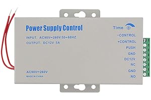 UOWEKY 12VDC Control de Acceso Fuente de alimentación Interruptor 3A / 5A Tiempo de retardo Ajustable AC90V-260V Entrada NO/NC Salida (5A)