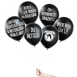 Pechkeks Anti-Party-Ballons, schwarze Luftballons mit schrägen Sprüchen, Silvester Edition-Set, schwarz