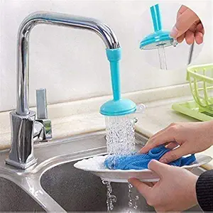 FRESHOME Adjustable Kitchen Splash Silicone Plastic Water Saving Faucet Regulator, Sprinkle Head Nozzle Bathroom Tap Assorted Color - Polished