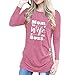 Produktbild Resplend_langarmshirt, Frauen Freizeit Sweatshirt Oberteile Applikationen Pullover T-Shirt Bluse Tops Rundhals Lange Ärmel
