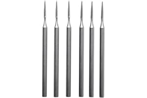 Giyofom Set di 6 frese per gioielli con taglio conico, fusto 3/32, fresa conica lunga con taglio conico, punte per incisione per gioielli, utensili per taglio pietra (010/012)