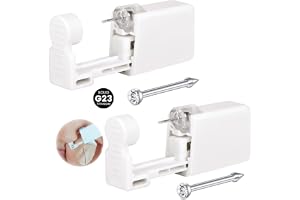 WillTen G23 Titan Piercing-set gör-det-själv stickning, 2-pack piercingpistol med förinstallerat 2 mm CZ näspiercing-set, näs
